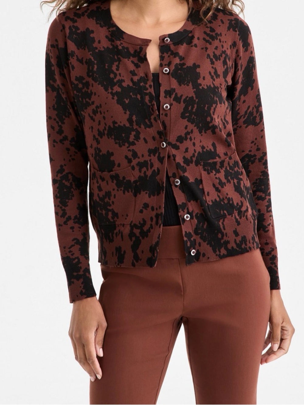 INC International Concepts -Petite Printed Cardigan